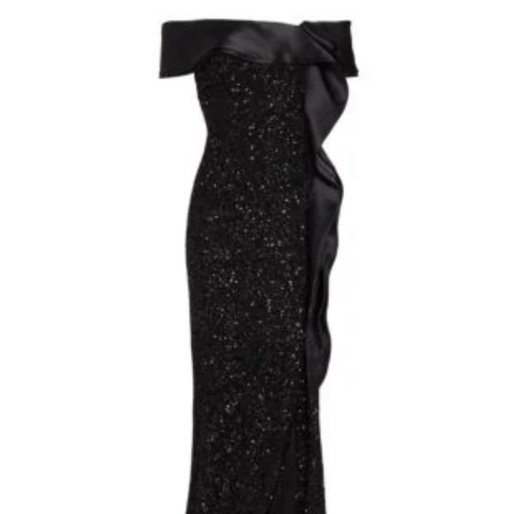 Elegant Black Off-Shoulder Gown